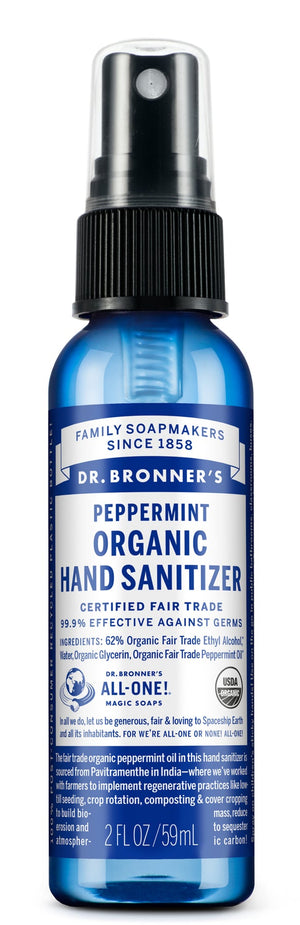 Menthe poivrée - Spray nettoyant bio pour les mains Menthe poivrée 60 ml