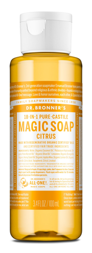 Savon de Castille Liquide Agrumes-Orange 18-en-1 - Savon naturel bio  Dr.  Bronner's France