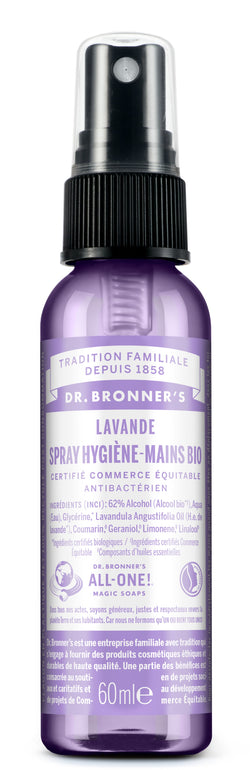Lavande - Spray nettoyant bio pour les mains Lavande 59 ml